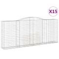 vidaXL Oblúkové gabiónové koše 15 ks 400x50x160/180cm pozink. železo