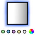 vidaXL Kúpeľňové zrkadlo s LED, čierne 40x8,5x37 cm, akryl