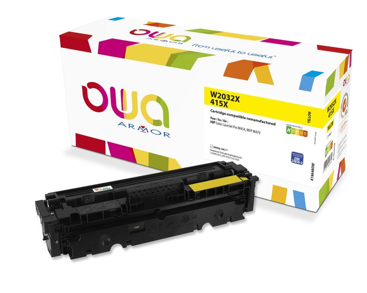 OWA Armor toner kompatibilný s HP W2032X, 415X, 6000st, žltá/yellow