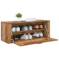 vidaXL Skriňa na topánky 100 x 35 x 38 cm Kompozitné drevo Staré drevo