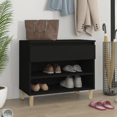 vidaXL Botník čierny 70x36x60 cm spracované drevo