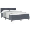 vidaXL Posteľ s pružinovým rámom Tmavo šedá 200 x 140 cm Zamat