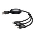 3-in-1 Baseus Free2Draw USB to M+L+C 100W cable, 1.1 m (black)