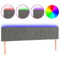 vidaXL Čelo postele s LED bledosivé 160x5x78/88 cm zamat