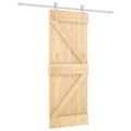 vidaXL Posuvné dvere Prírodná a biela 80 x 210 cm Borovicový masív