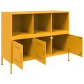 vidaXL Komoda horčicovožltá 100,5x39x79 cm oceľ