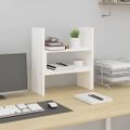 vidaXL Stojan na monitor biely (39-72)x17x43 cm masívna borovica