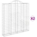 vidaXL Oblúkový gabionový kôš 2 ks 200x30x200/220cm pozinkované železo