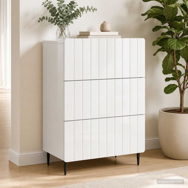 vidaXL Zásuvkový kabinet Biela 66 x 34,5 x 92 cm Kompozitné drevo