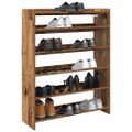 vidaXL Regál na topánky staré drevo 80x25x100 cm spracované drevo