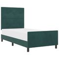 vidaXL Posteľ s pružinovým rámom Tmavozelená 90 x 190 cm Zamat