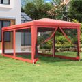 vidaXL Párty stan so 6 sieťkovanými bočnými stenami červený 3x6 m HDPE