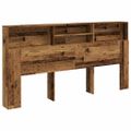 vidaXL Skrinka na čelo postele staré drevo 200x19x103,5 cm komp. drevo