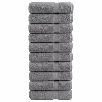 vidaXL Prémiové sprchové uteráky SOLUND 10 ks sivé 70x140 cm 600 g/m2