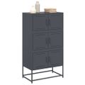 vidaXL Komoda antracitová 68,5x38,5x123,5 cm oceľ