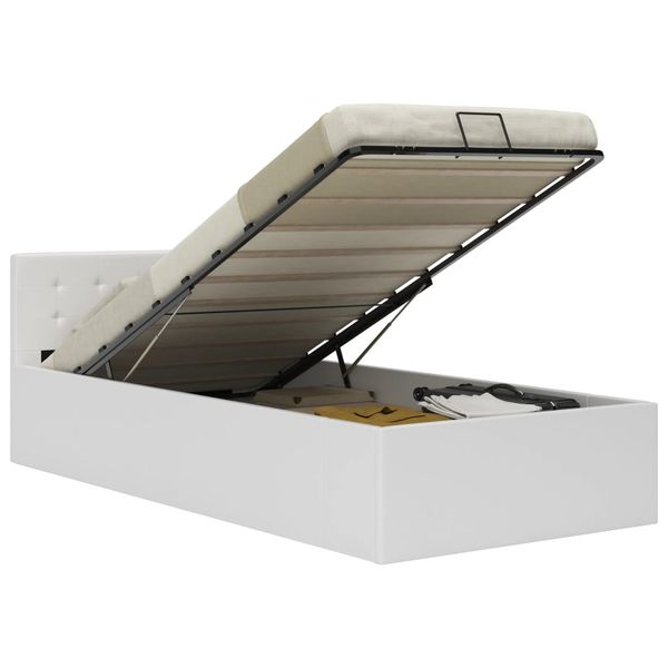 vidaXL Hydraulický posteľný rám+úložný priestor, umelá koža 100x200 cm