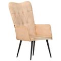 vidaXL Kreslo wingback krémové plátno