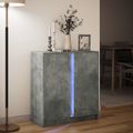vidaXL Komoda s LED betónová sivá 77x34x85 cm kompozitné drevo