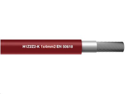 Solárny kábel H1Z2Z2-K 1500V / 4mm2 / červený -- METRÁŽ--