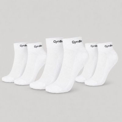 Ponožky Quarter 3Pack White - GymBeam, veľkosť XL