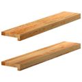 vidaXL Okenný parapet 2 ks svetlohnedá 80x15x2 cm dubový masív
