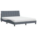 vidaXL Posteľ s matracom Hanko tmavosivý 160x200 cm zamat