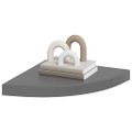 vidaXL Plávajúce rohové police 4 ks, lesklé sivé 35x35x3,8 cm, MDF