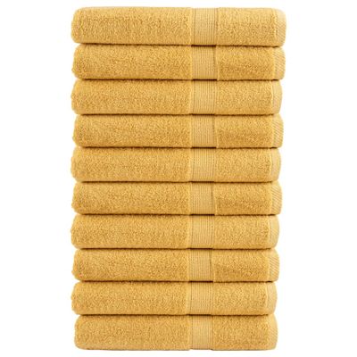vidaXL Prémiové uteráky do sauny SOLUND 10 ks zlaté 80x200 cm 600 g/m2