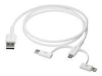 Sada káblov USB - 1 m - biela