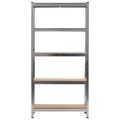 vidaXL Úložné police 2 ks strieborné 90x30x180 cm oceľ a drevovlákno