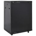 vidaXL 15U Nástenná serverová skriňa 19" IP20 čierna 60x45x86 cm