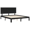 vidaXL Posteľný rám s čelom čierny 200x200 cm masívne drevo