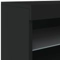 vidaXL Komoda s LED svetlami čierna 181,5x37x67 cm