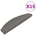 vidaXL Schodové rohože 15 ks 65x21x4 cm sivé, polkruhové, veľké