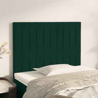 vidaXL Čelo postele tmavozelené 100x5x118/128 cm zamatové