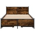 vidaXL Posteľný rám so zásuvkami dymový dub 75x190 cm kompozitné drevo