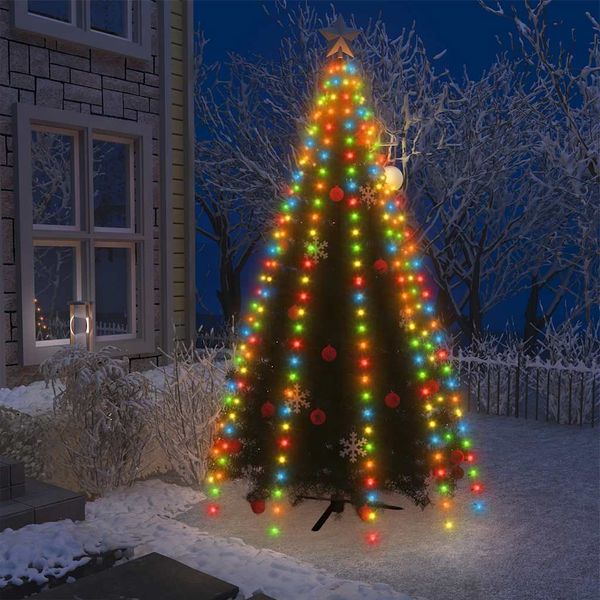 vidaXL Svetelná sieť na vianočný stromček 250 LED, farebná 250 cm