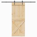 vidaXL Posuvné dvere NARVIK Prírodná a čierna 90 x 210 cm (213,5 cm)