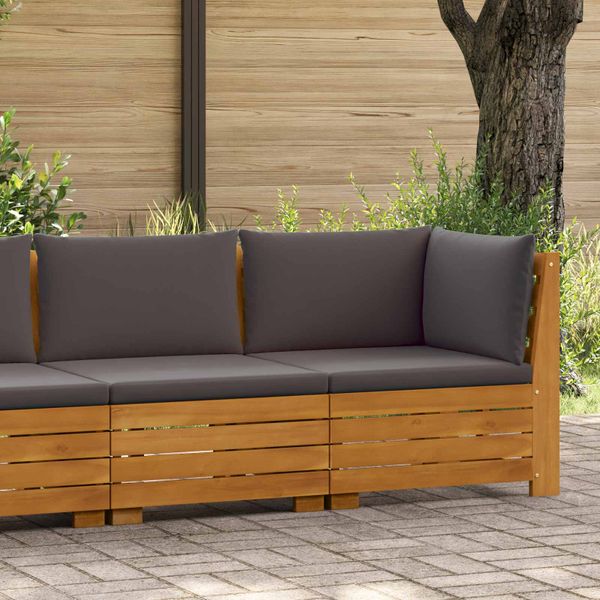 vidaXL Záhradný lounge set s vankúšom 2 Kus Hnedá Pevné akáciové drevo