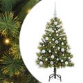 vidaXL Umelý vianočný stromček s pniškami Zelená 120 cm PVC a PE a kov