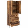 vidaXL Highboard Staré drevo 69,5 x 34 x 180 cm Kompozitné drevo