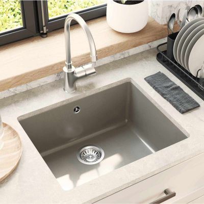 vidaXL Drez Sivá 530 x 460 mm 80% Kvárc a 20% Živica