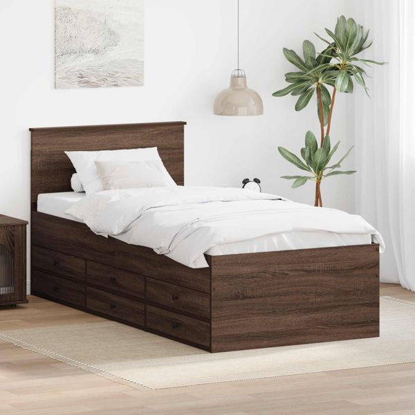 vidaXL Ležadlo Hnedý dub a čierna 90 x 200 cm Kompozitné drevo