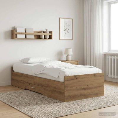 vidaXL Rám postele so skladom Dub artisan 80 x 200 cm Kompozitné drevo