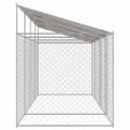 vidaXL Klietka pre psa s strechou Strieborná 800 x 200 x 256 cm