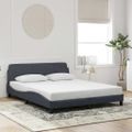 vidaXL Rám postele Dover tmavosivá 160x200 cm zamat