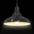 vidaXL Závesná lampa s nastaviteľnou výškou E27 lesklá čierna Ø 31 cm kovová
