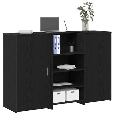 vidaXL Recepčný stôl čierna dub 155x50x103,5 cm kompozitné drevo