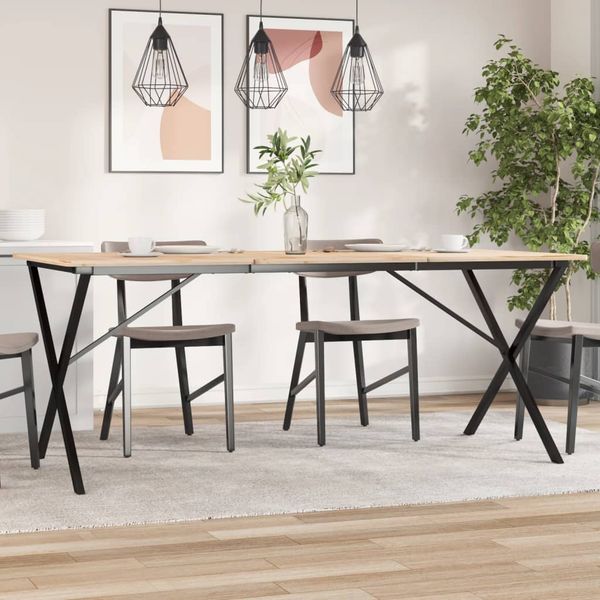 vidaXL Nohy jedálenského stola X-rám 180x80x73 cm oceľ