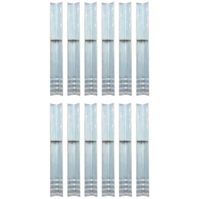 vidaXL Uzemňovacie kolíky v tvare písmena L, 12 ks, galvanizovaná oceľ 5x5x50 cm